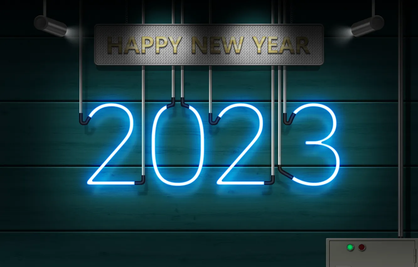 Фото обои neon, happy new year, neon sign, new year 2023