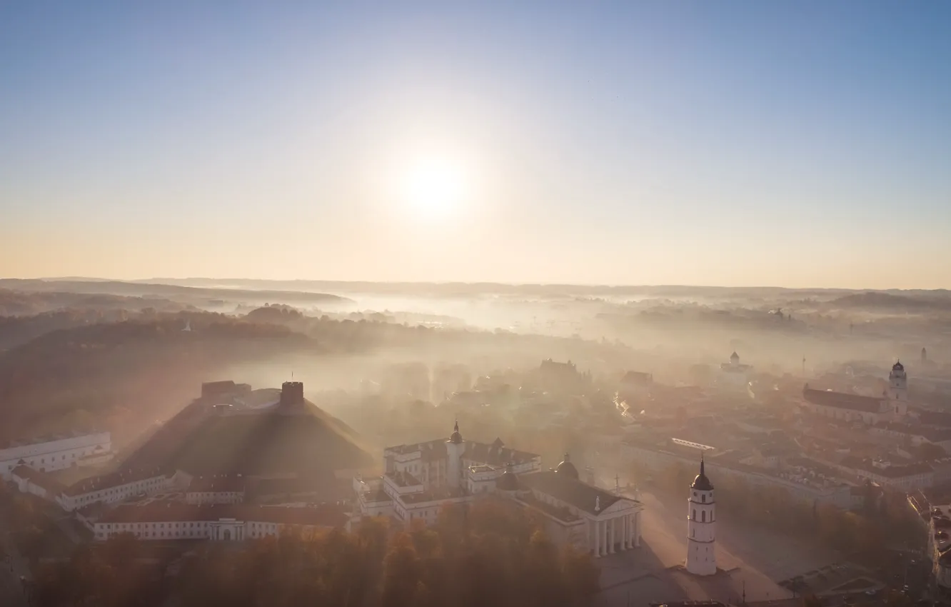 Фото обои туман, Lietuva, Vilnius