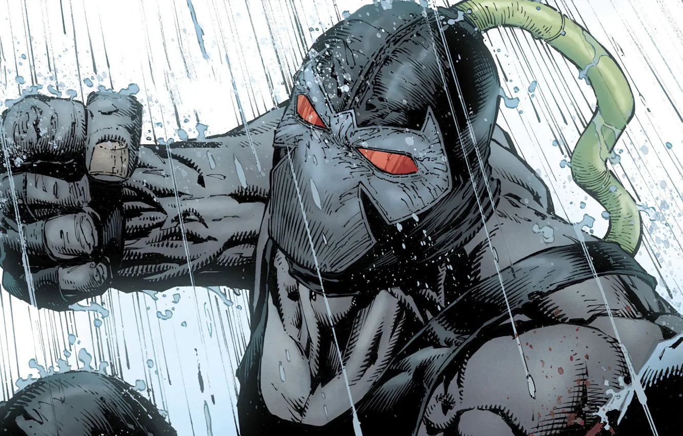 Фото обои Дождь, Маска, Rain, DC Comics, Бэйн, Bane, Веном, Venom