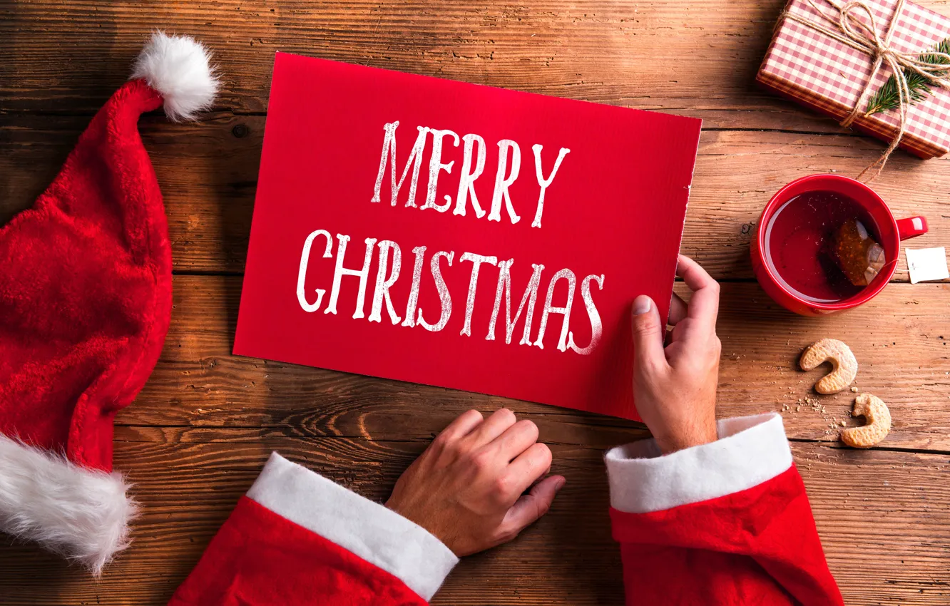 Фото обои Новый Год, Рождество, подарки, Christmas, wood, Merry Christmas, Xmas, decoration