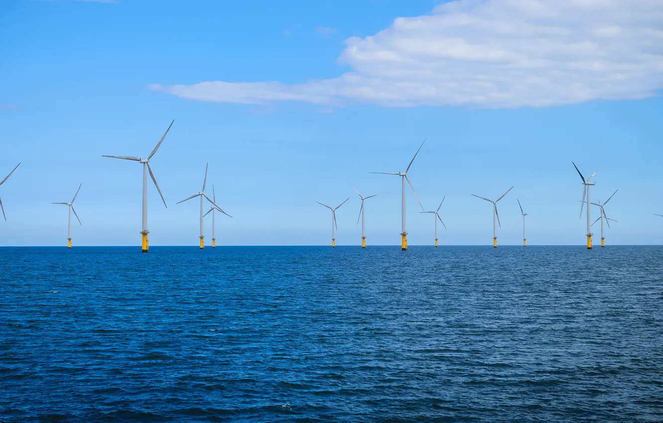Фото обои sea, water, Wind energy