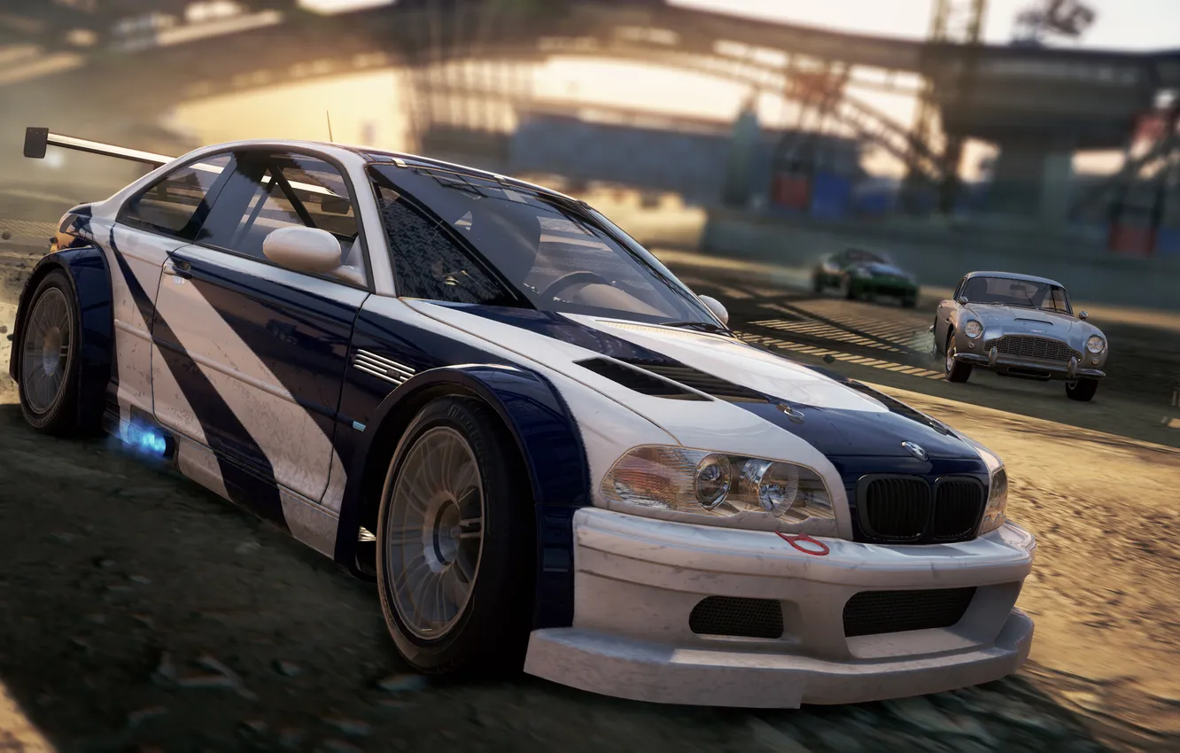 Фото обои game, 2012, race, Most Wanted, Need for speed, BMW M3 GTR, Aston Martin DB5