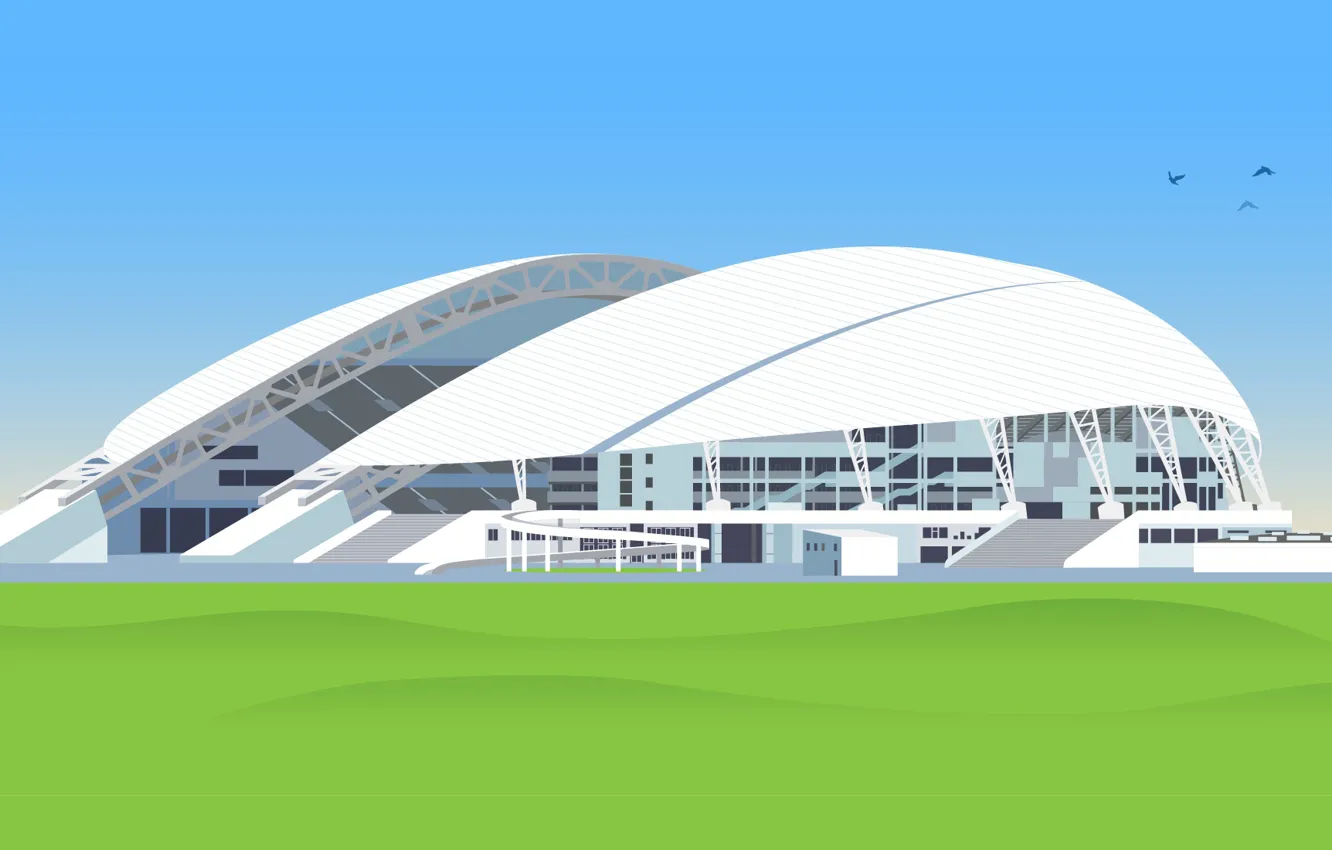 Фото обои Футбол, Россия, Олимпийский, Стадион, Сочи, Фишт, Стадион Фишт, Olympic Stadium