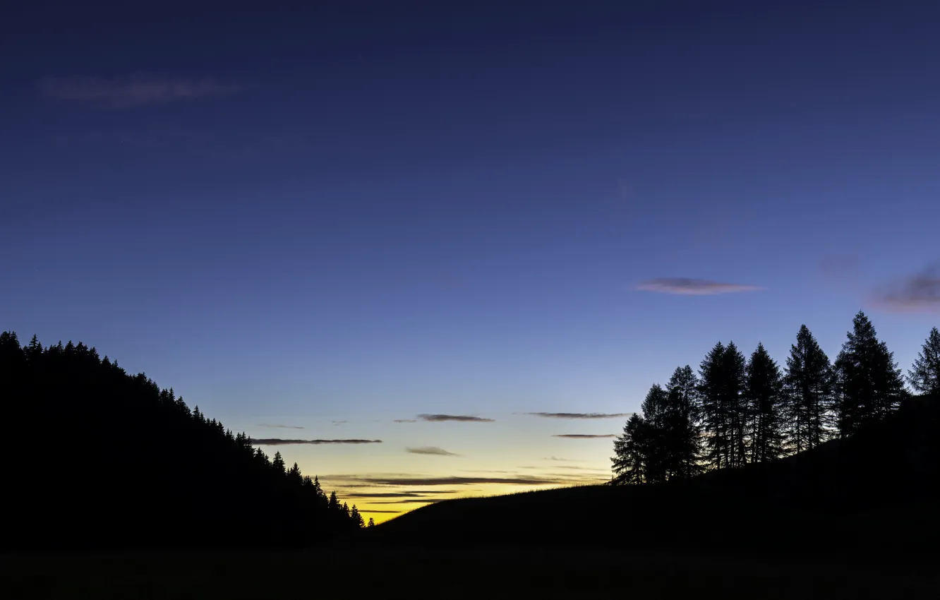 Фото обои небо, закат, природа