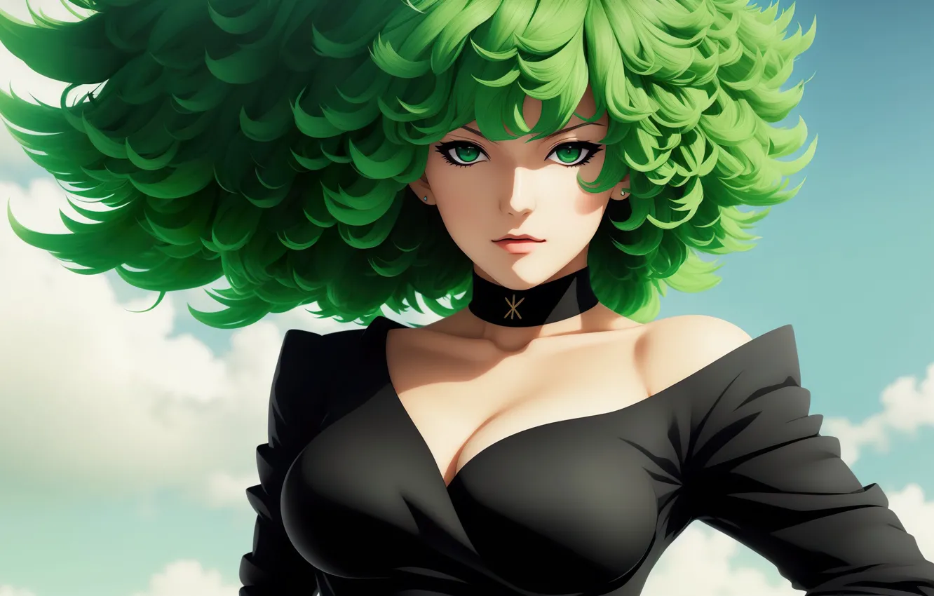 Фото обои girl, anime, art, Tatsumaki, Stable Diffusion, neuronet, Ai art, original ai-artwork