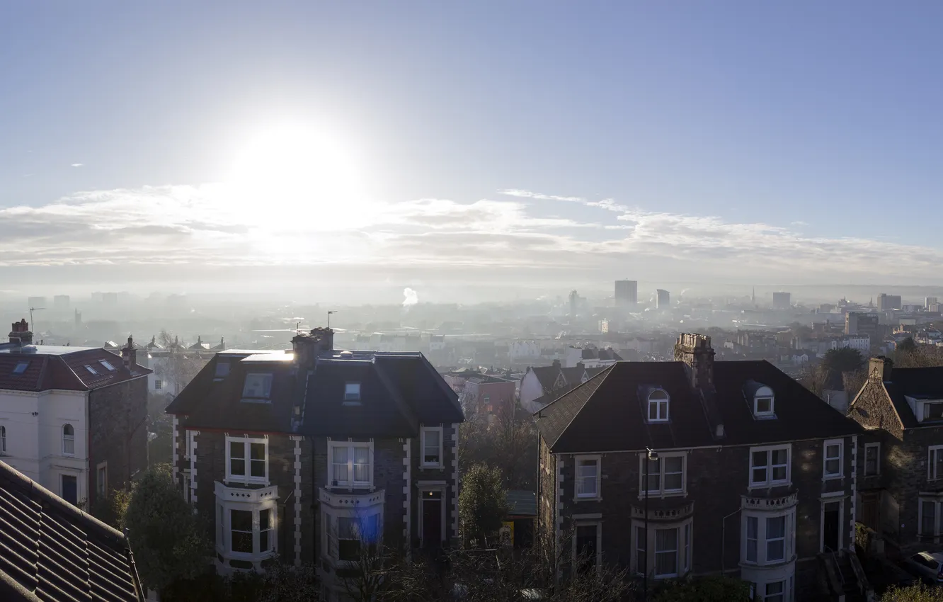 Фото обои city, house, morning, houses, England, United Kingdom, cold, Bristol