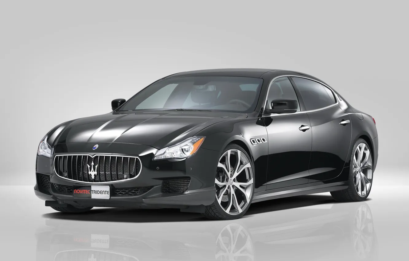 Фото обои чёрный, Maserati, Quattroporte, автомобиль, Novitec