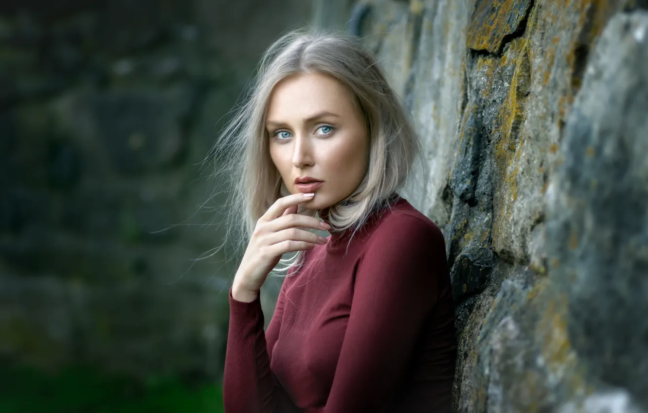 Фото обои портрет, губки, локоны, Anja, Florian Pascual