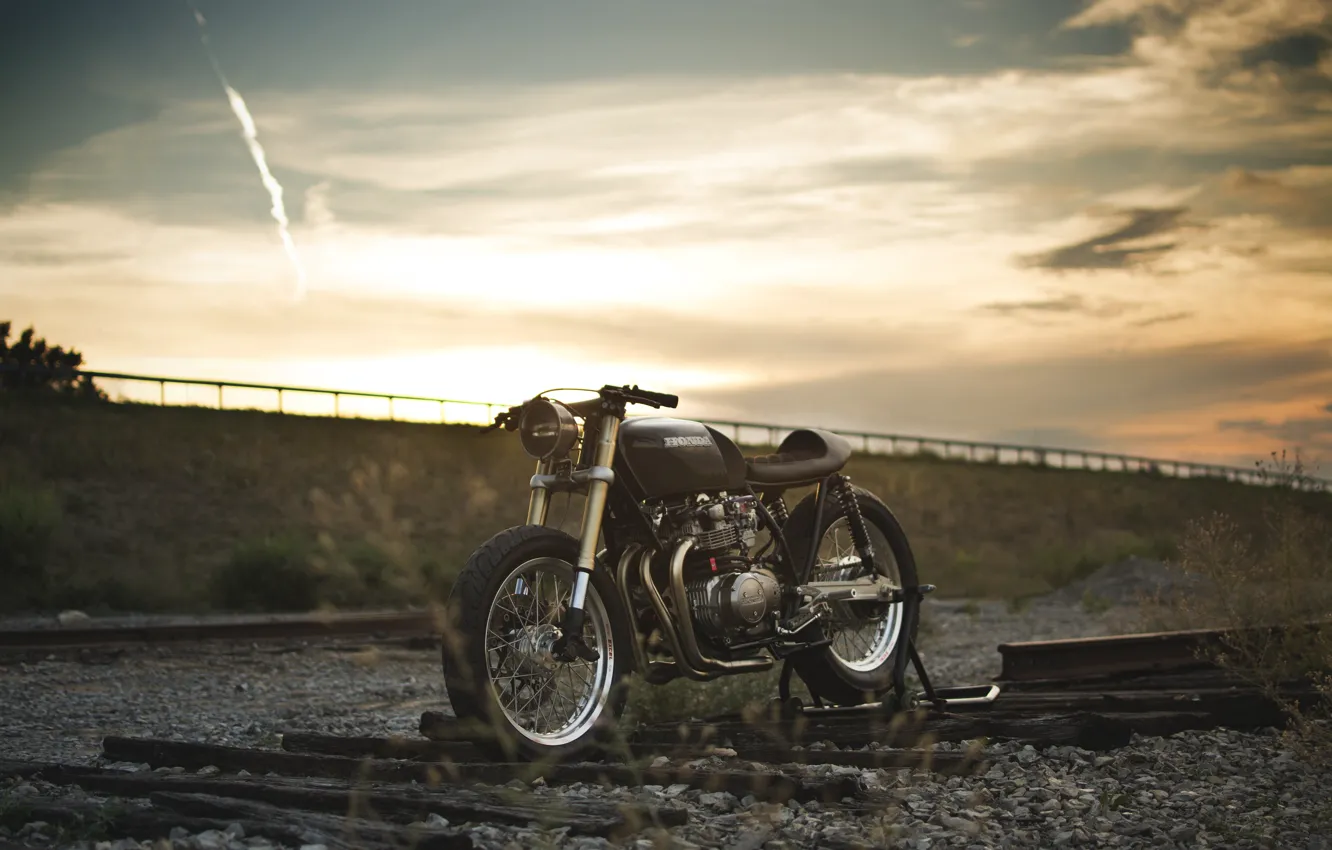 Фото обои honda, evening, cafe racer