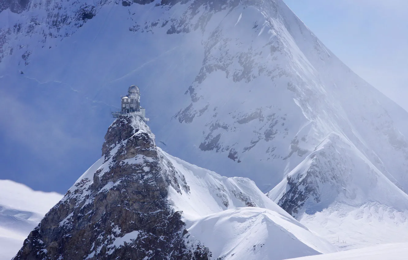 Фото обои снег, горы, Швейцария, Сфинкс, обсерватория, Sphinx Observatory