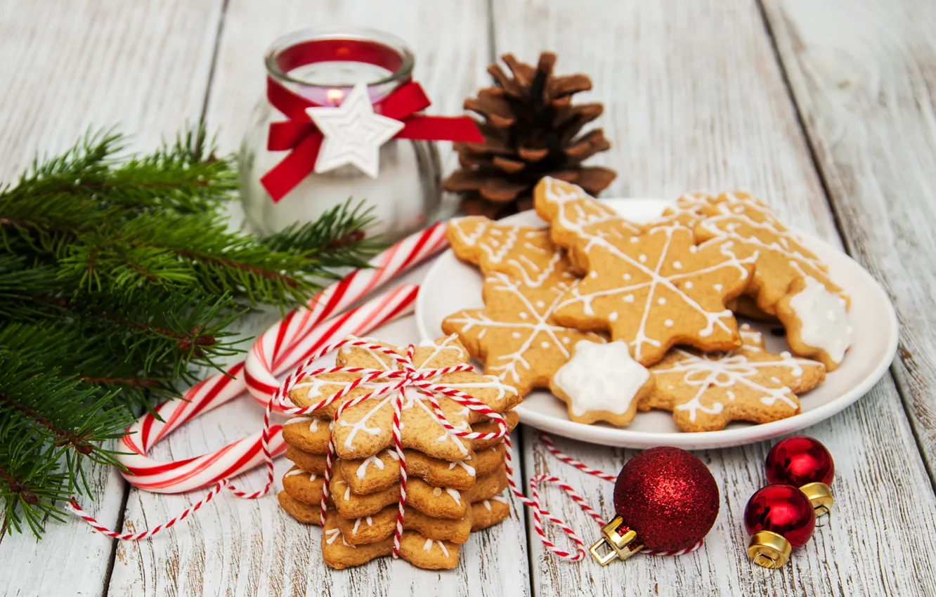 Фото обои украшения, Новый Год, Рождество, christmas, wood, merry, cookies, decoration