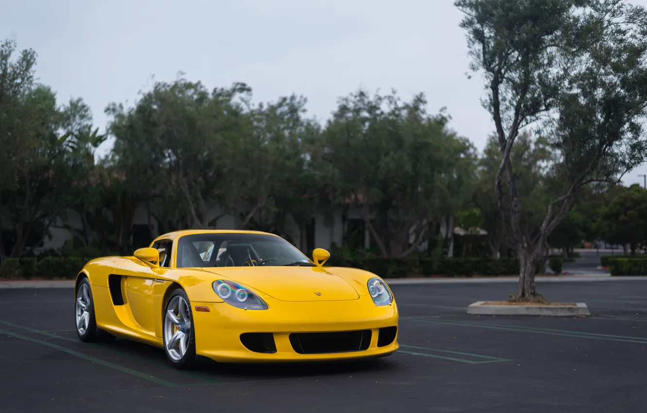 Фото обои Porsche, Carrera, Yellow
