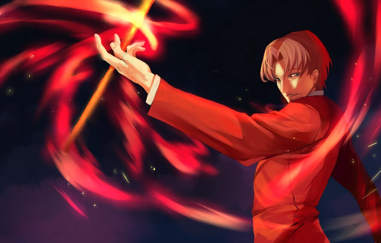 Фото обои магия, рука, аниме, арт, парень, fate zero, kikira, toosaka tokiomi