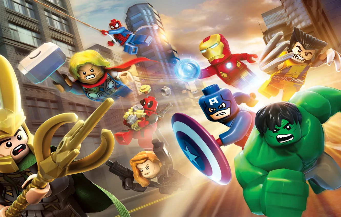 Фото обои Marvel, LEGO, Super Heroes
