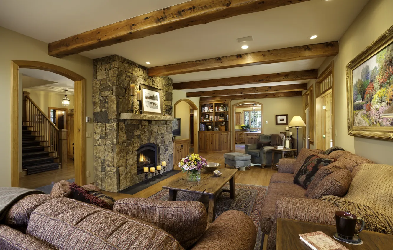 Фото обои design, style, interior, fireplace, Colorado, living space, Ski Town USA