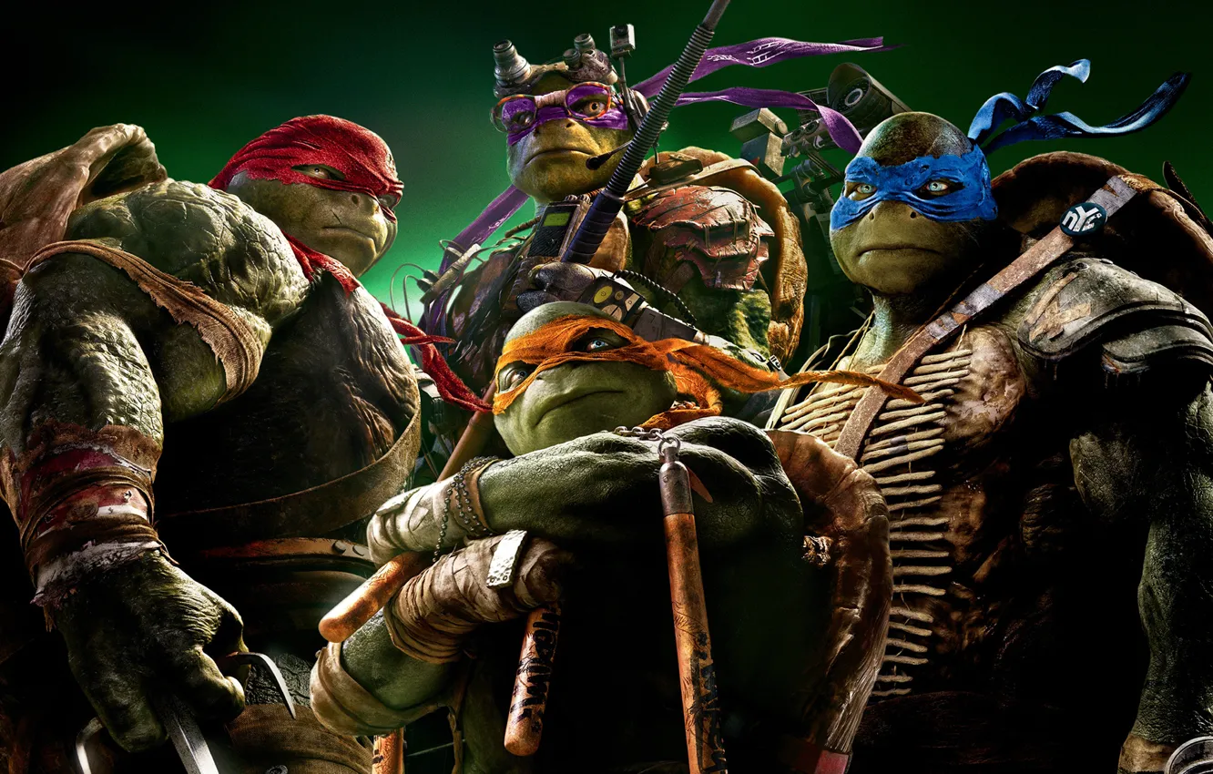 Фото обои Рафаэль, Raphael, Leonardo, Donatello, Донателло, Леонардо, Микеланджело, Teenage Mutant Ninja Turtles