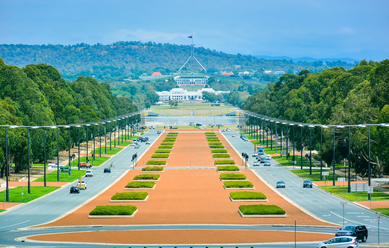 Фото обои landscape, australia, historical, landmark, panoramic view, canberra