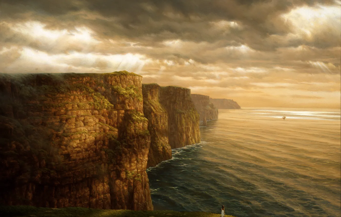 Фото обои фентези, берег, арт, christophe vacher