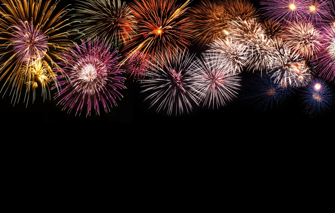 Фото обои салют, colorful, Новый Год, фейерверк, new year, happy, night, fireworks