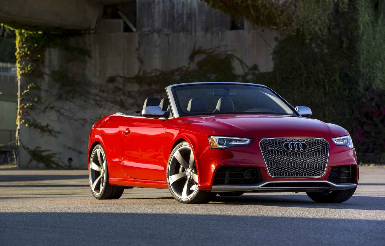 Фото обои красный, Audi, ауди, red, кабриолет, RS5, cabriolet