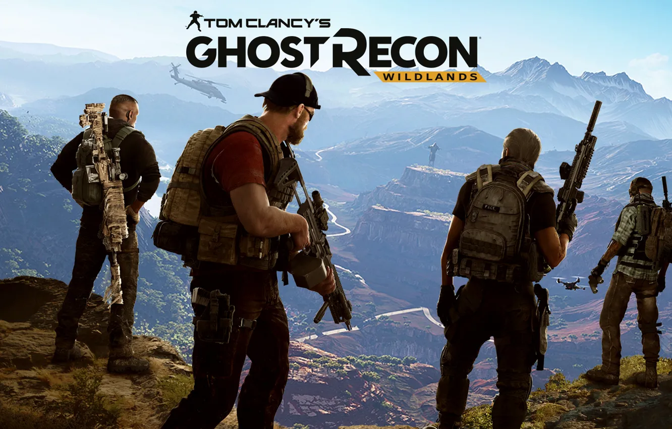 Фото обои горы, игра, солдаты, Ubisoft, наемники, Tom Clancy's, Tom Clancy's Ghost Recon Wildlands, Ghost Recon Wildlands