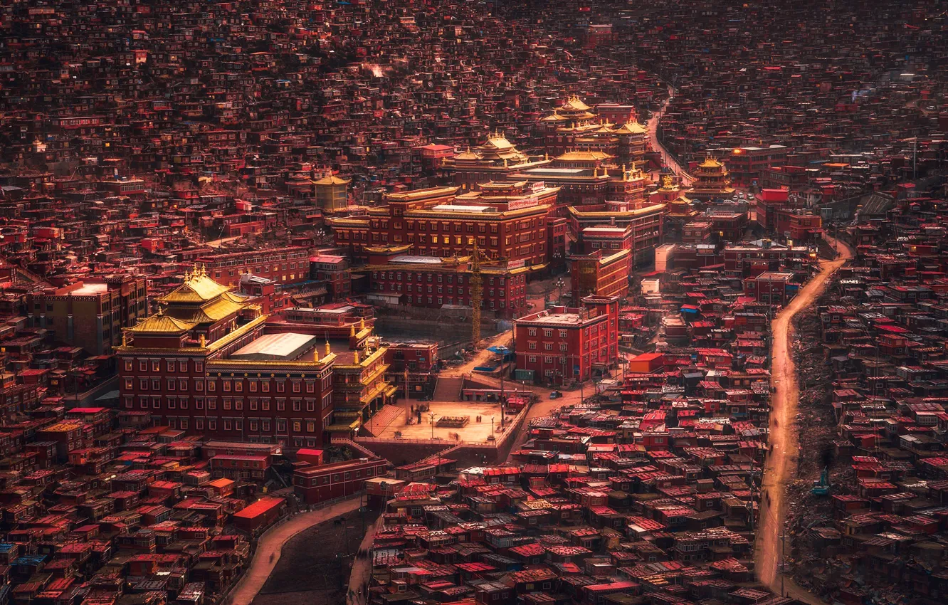Фото обои город, Китай, Тибет, муравейник