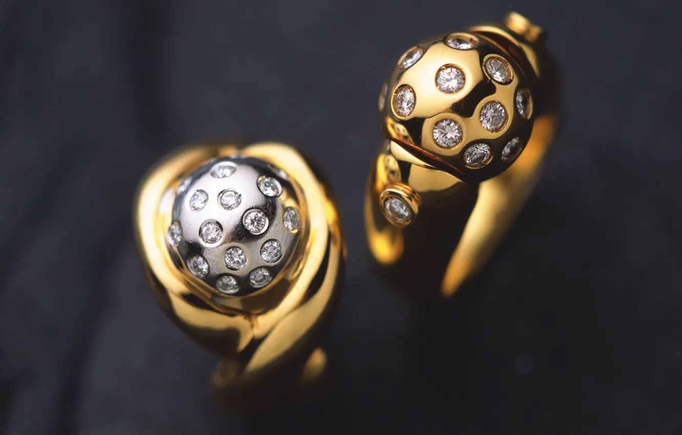 Фото обои украшения, золото, кольца, бриллианты, камушки