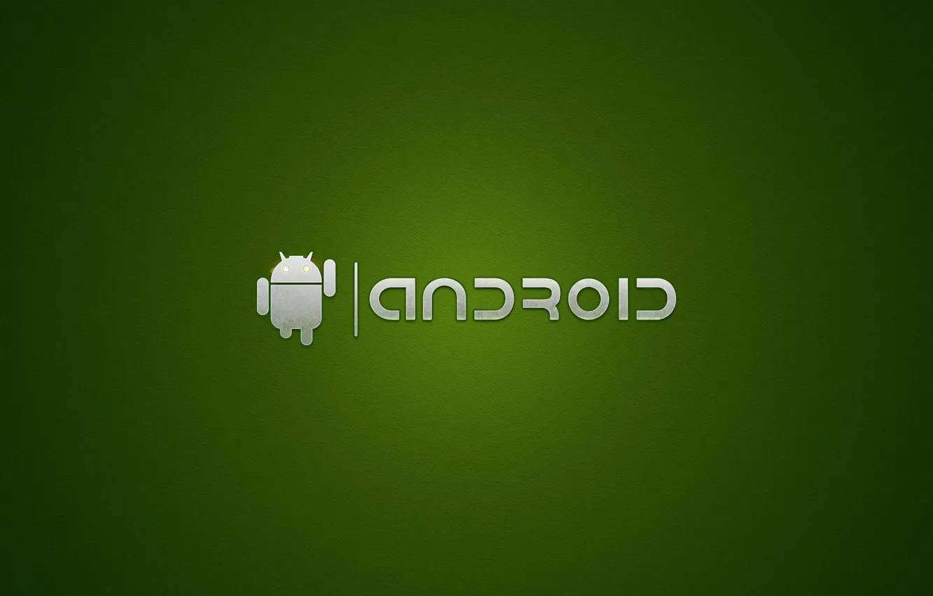 Фото обои зеленый, надпись, робот, android