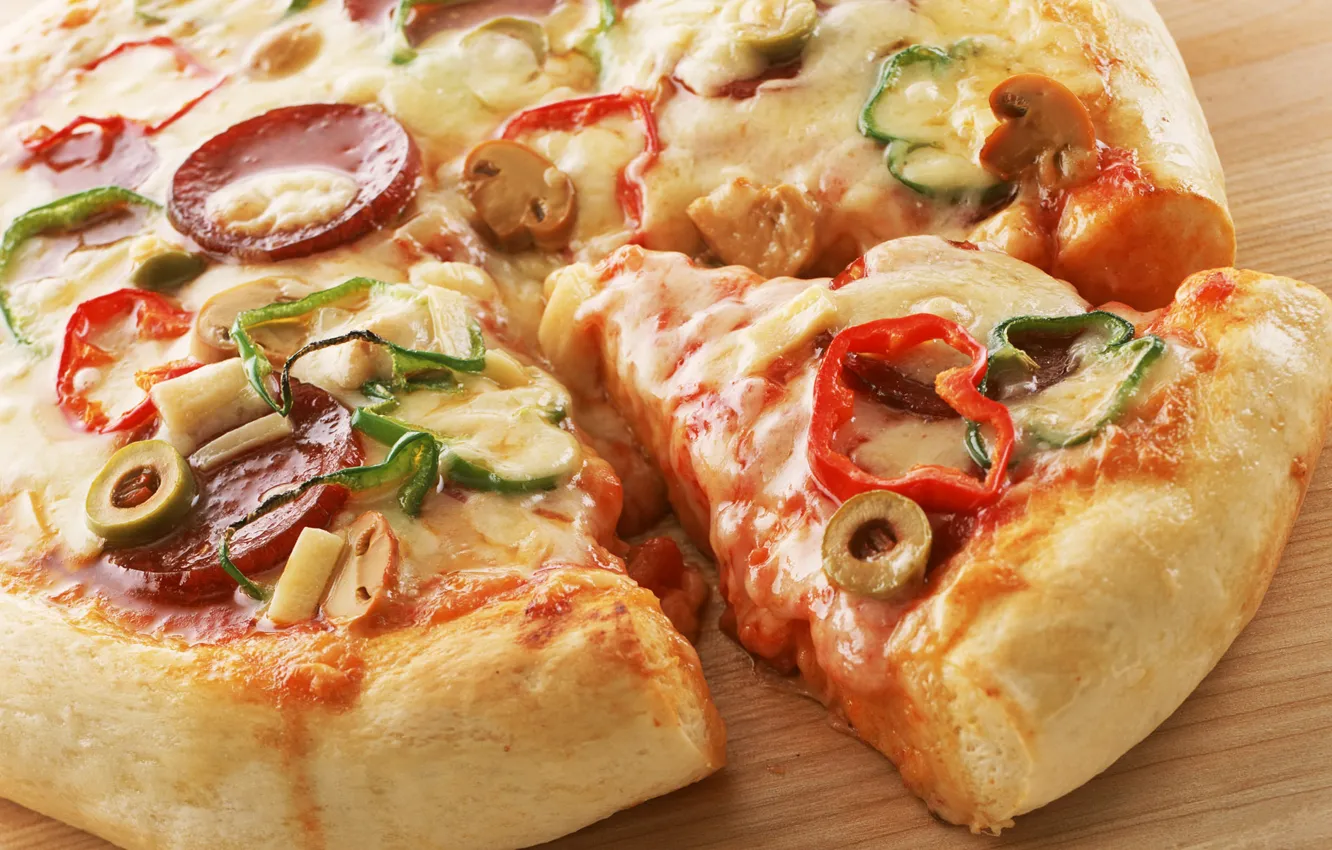 Фото обои еда, овощи, пицца