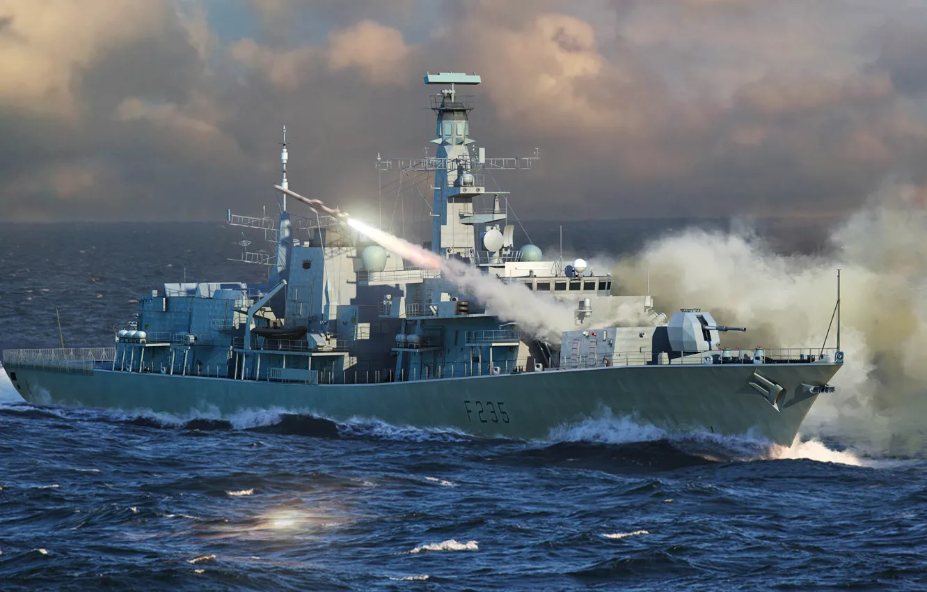 Фото обои Великобритания, фрегат, royal navy, HMS Type 23 Frigate - Monmouth (F235)