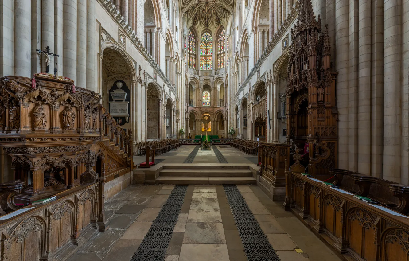 Фото обои Великобритания, Interior, Norfolk, Норфолк, Norwich, Presbytery, St John the Baptist Cathedral, собор Св Иоанна Крестителя