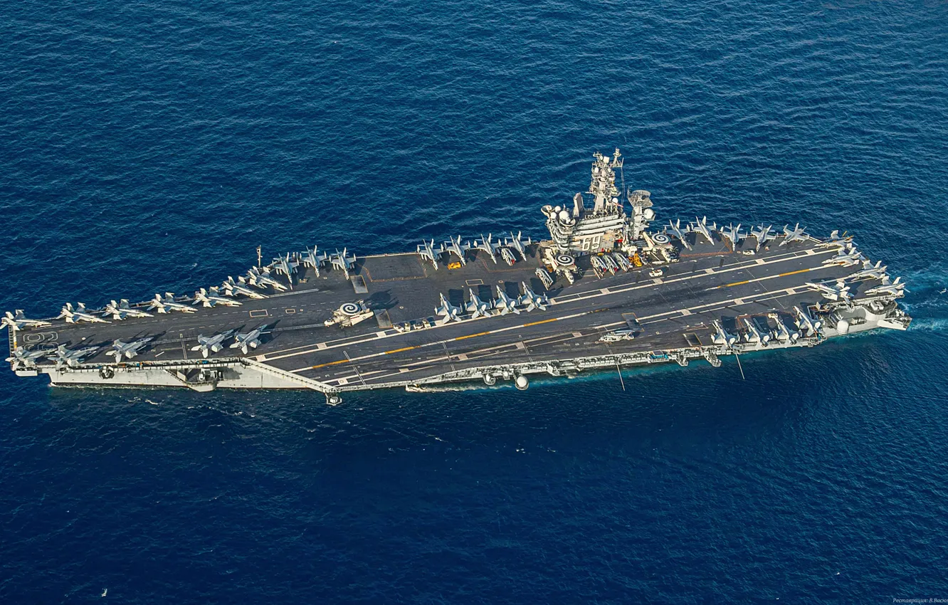 Фото обои авианосец, атомный, USS Dwight D. Eisenhower, CVN-69