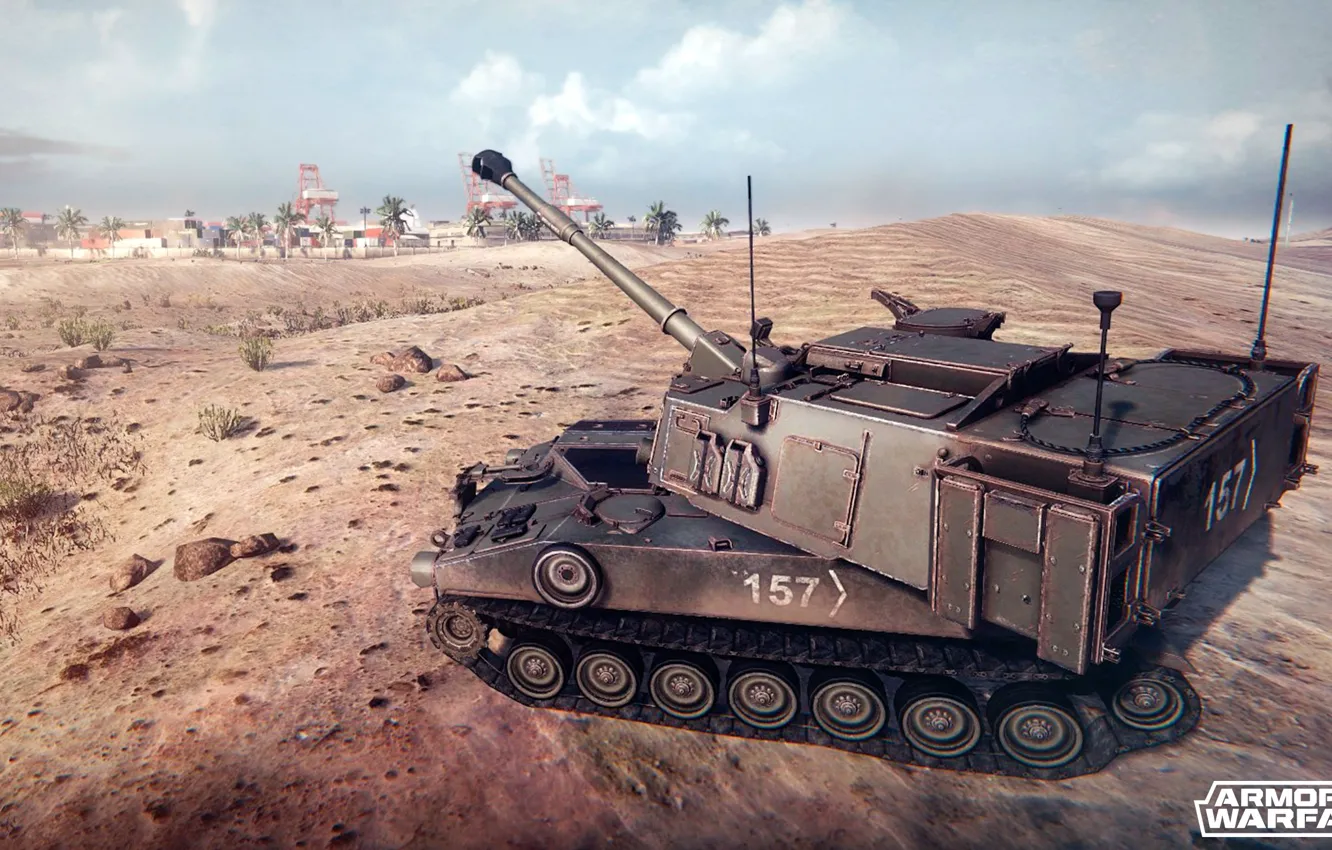 Фото обои пустыня, Paladin, установка, самоходная, M109A6, armored warfare, артилерийская