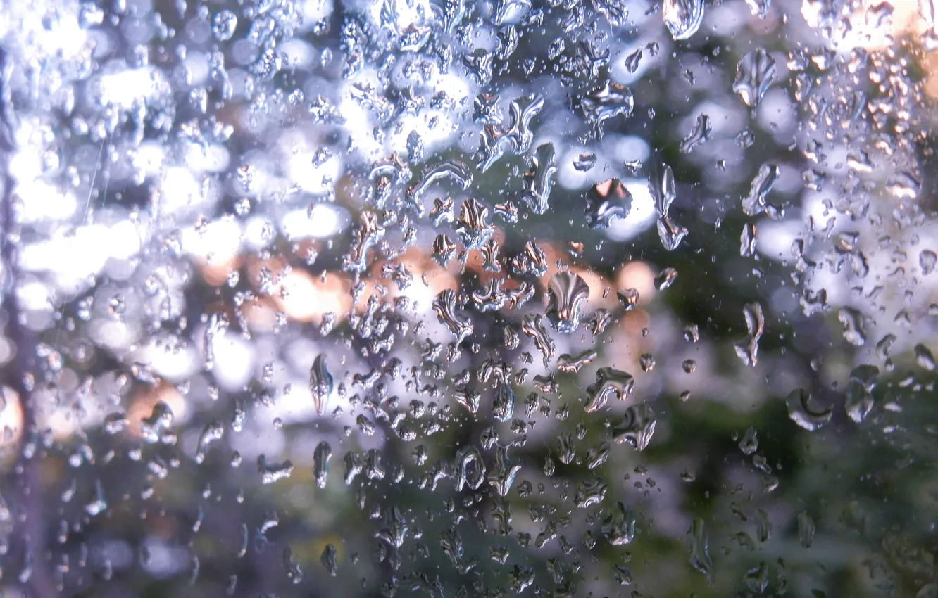 Фото обои капли, город, дождь, обои, вечер, окно, широкоформатные, background