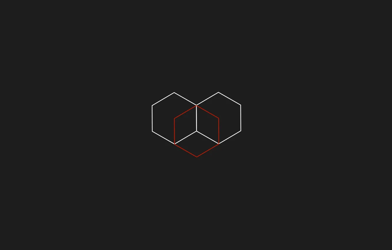 Фото обои Красный, Минимализм, Серый, Чёрный, Куб, Minimal, Cub, Minimalistic