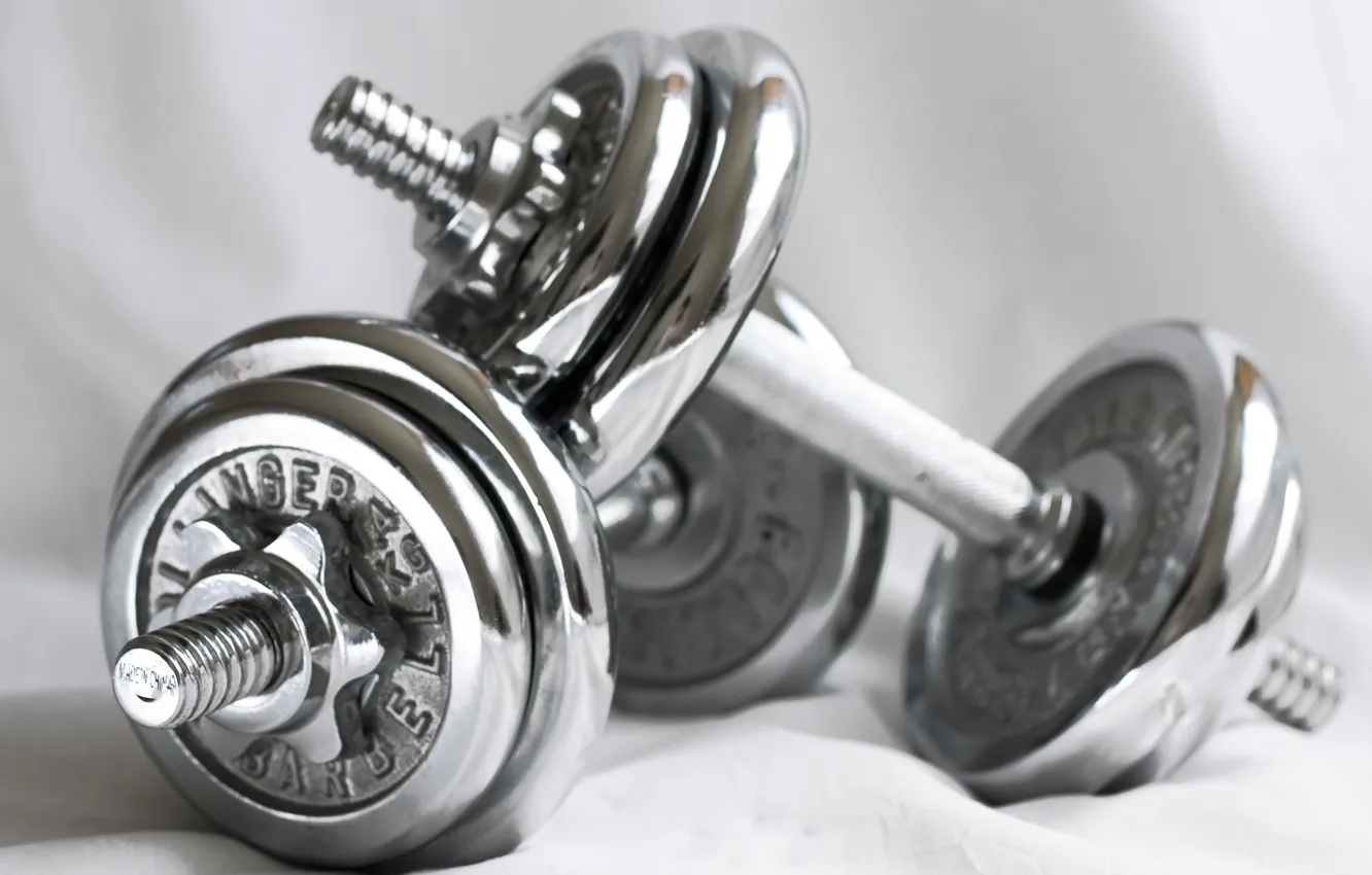 Фото обои metal, fitness, gym, dumbbell