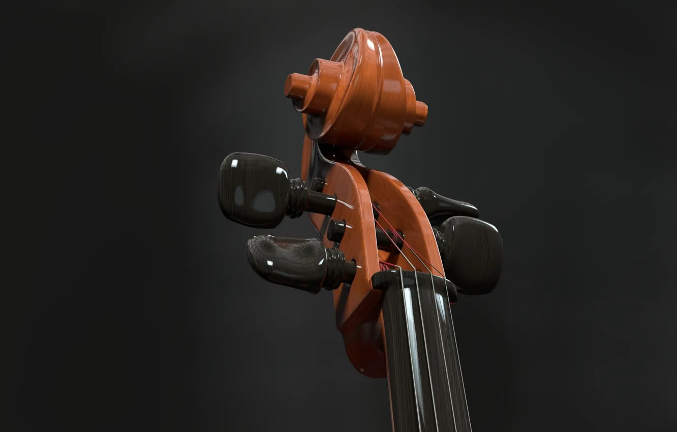 Фото обои макро, струны, виолончель, инструмент