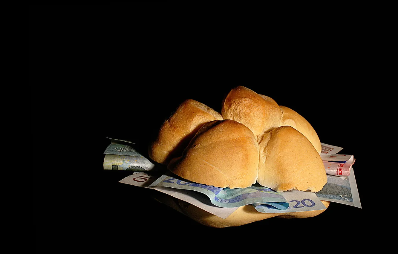 Фото обои еда, деньги, хлеб