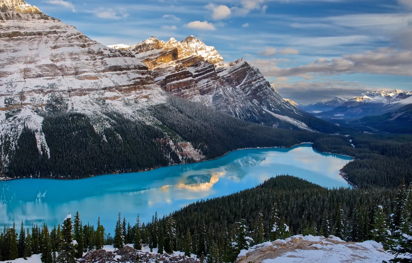 Фото обои Канада, Альберта, Скалистые горы, Национальный парк Банф, Пейто, ледниковое озеро