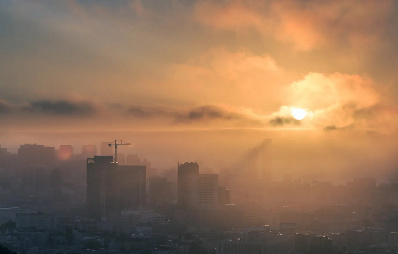 Фото обои город, утро, San Francisco