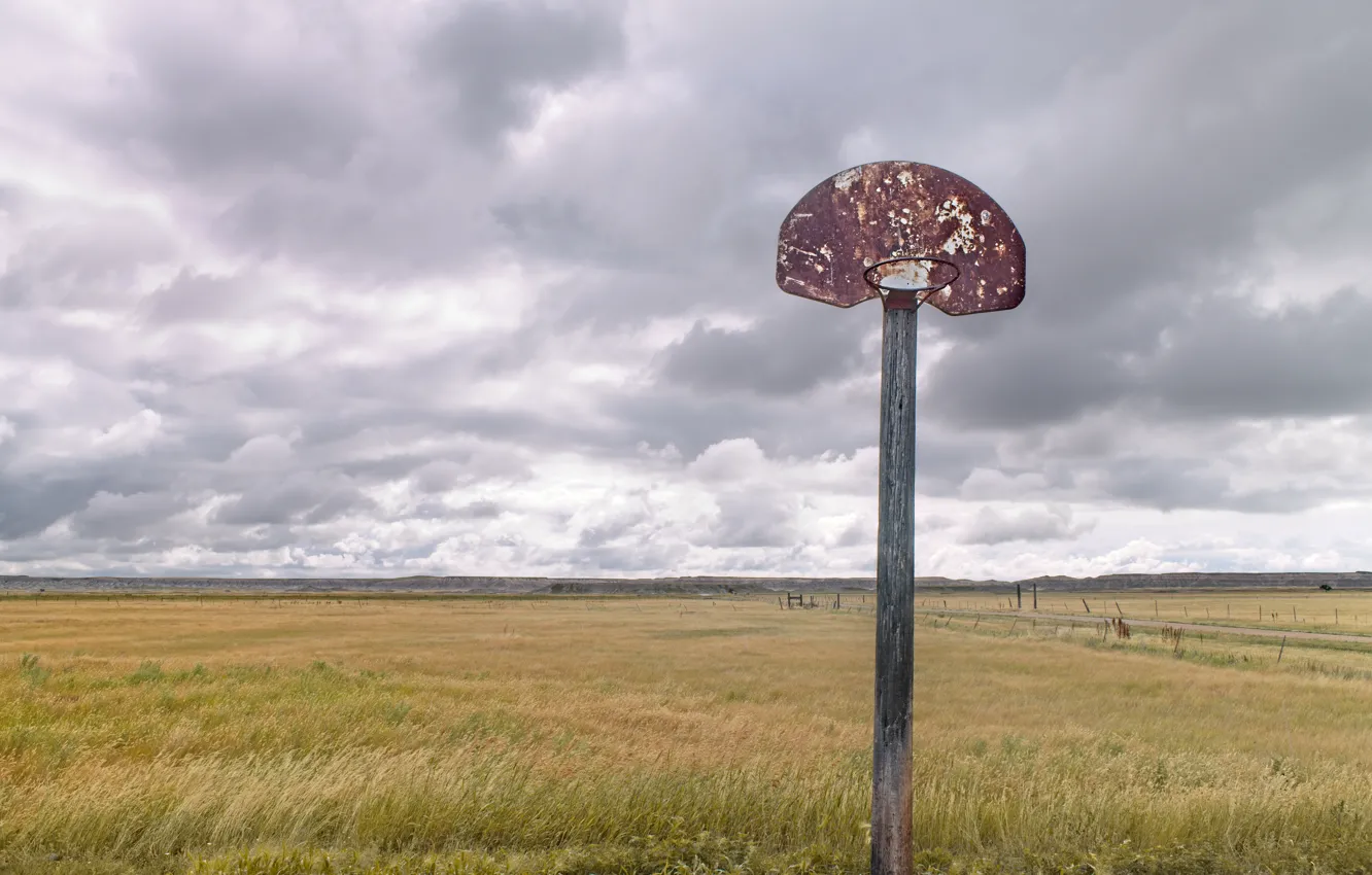 Фото обои поле, щит, баскетбол