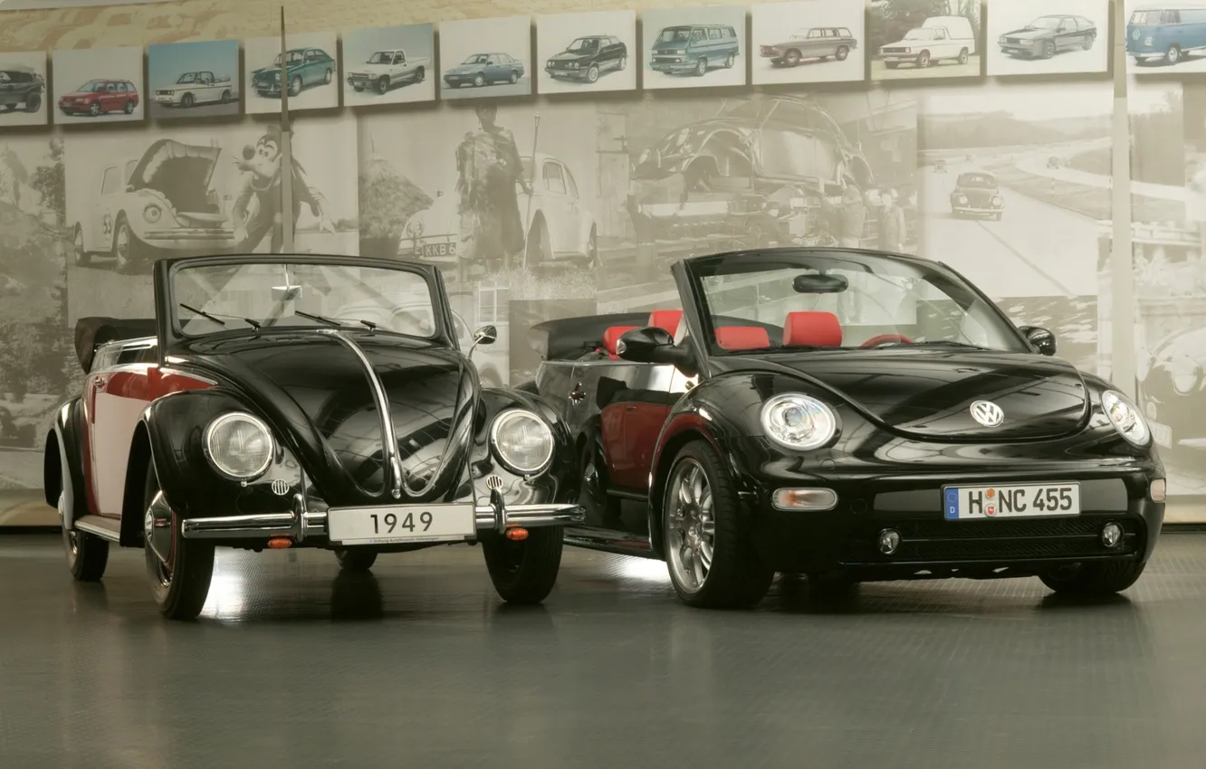 Фото обои фон, чёрный, Volkswagen, Жук, фотографии, передок, and, Фольксваген