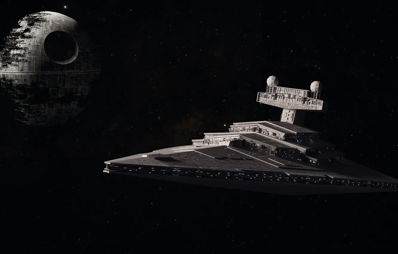 Фото обои Космос, Star Wars, Империя, Space, Космические Корабли, Космический Корабль, Star Destroyer, Фантастика