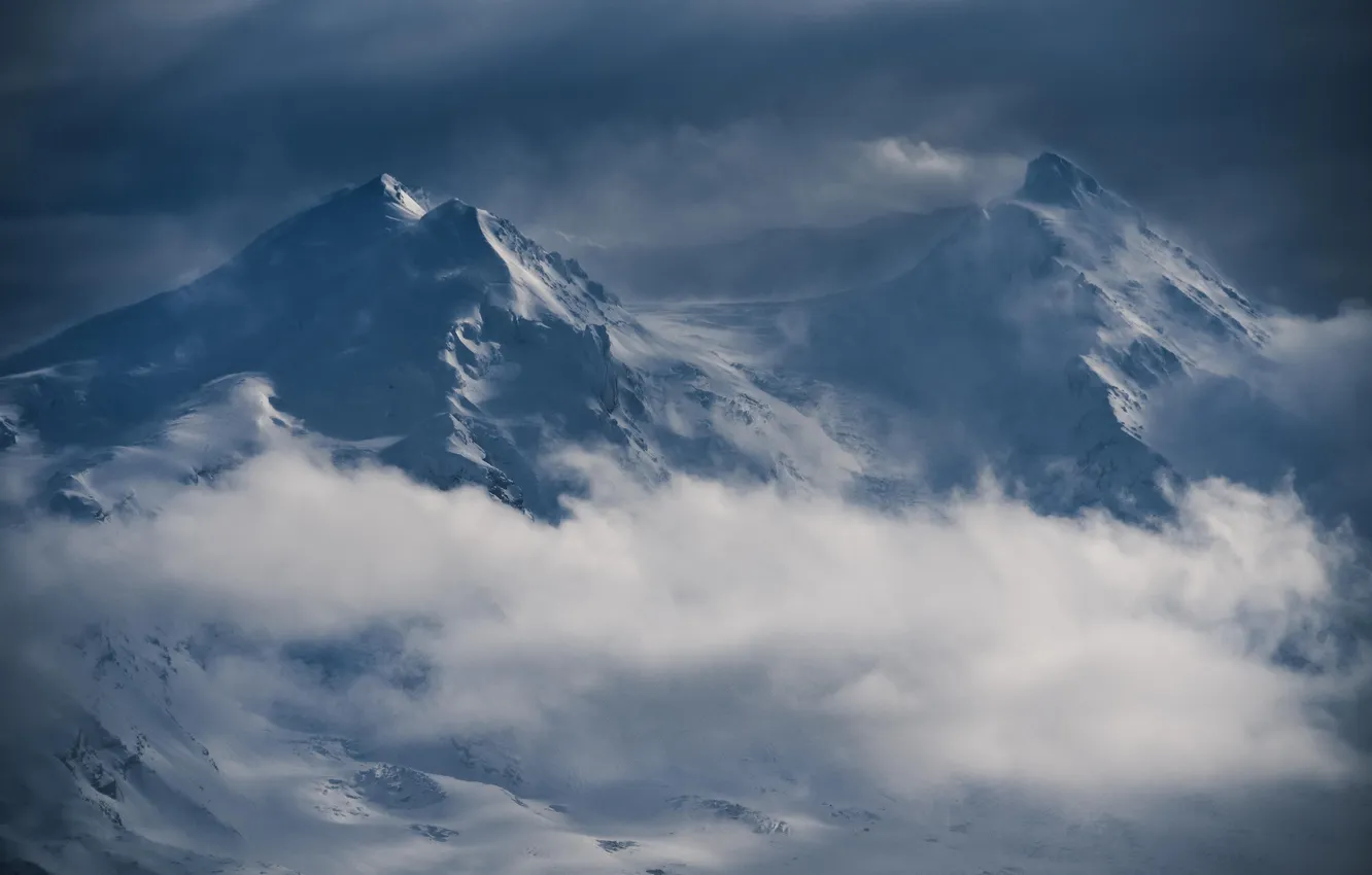 Фото обои ice, landscape, nature, Europe, mountains, clouds, snow, island