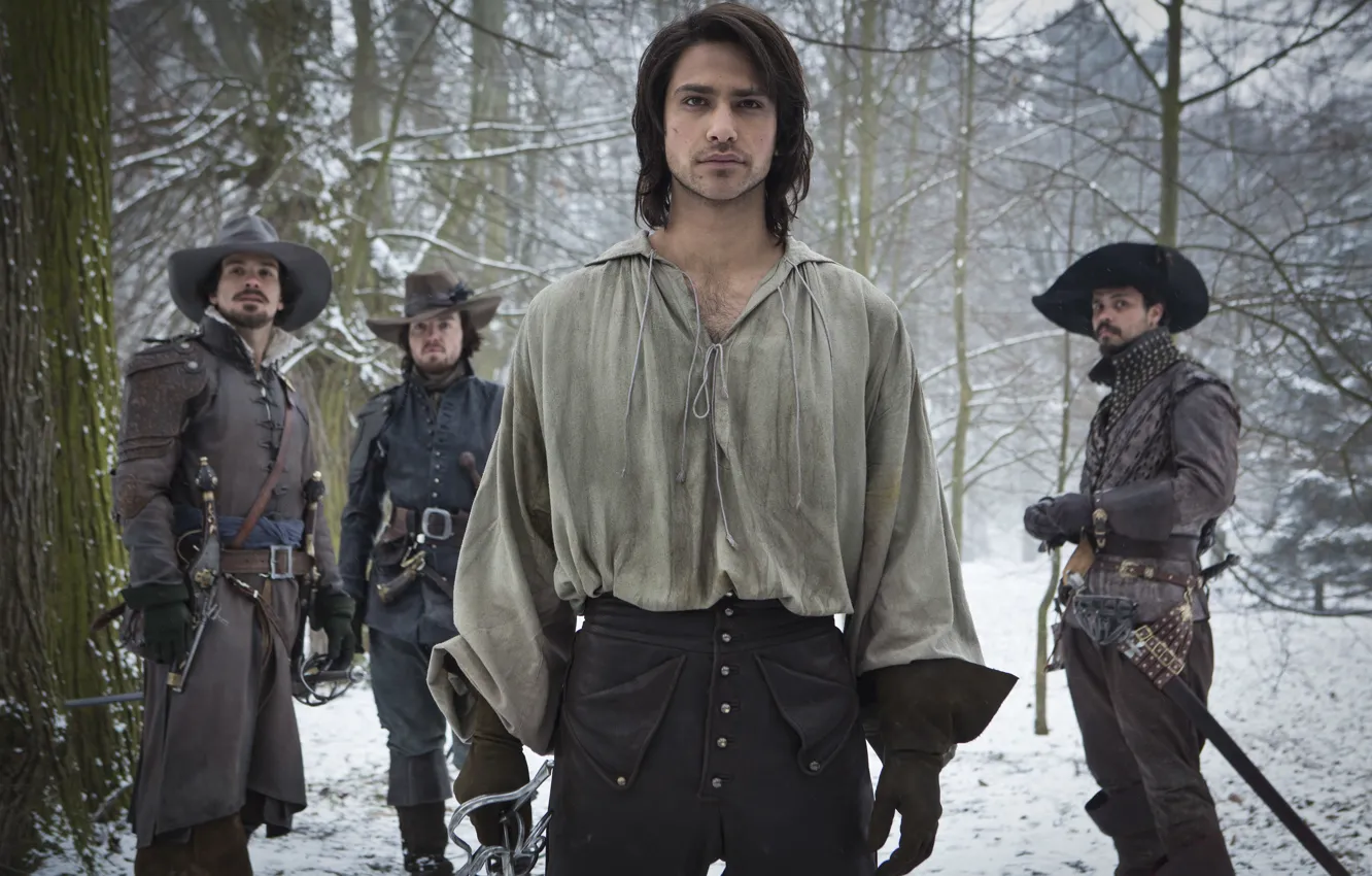 Фото обои Сериал, Мушкетеры, The Musketeers, Tom Burke, Luke Pasqualino, Howard Charles, Santiago Cabrera
