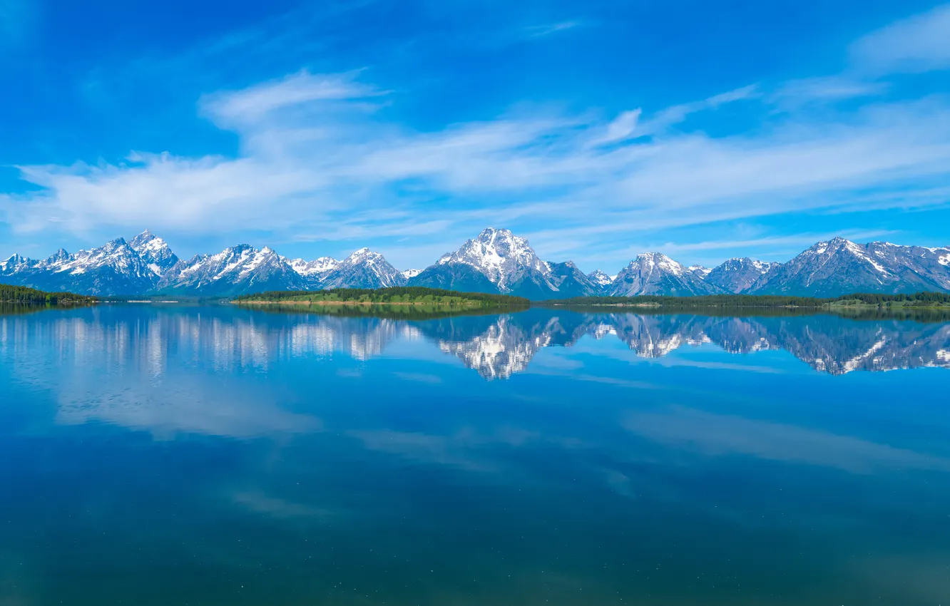 Фото обои пейзаж, горы, озеро, США, Grand Teton National Park