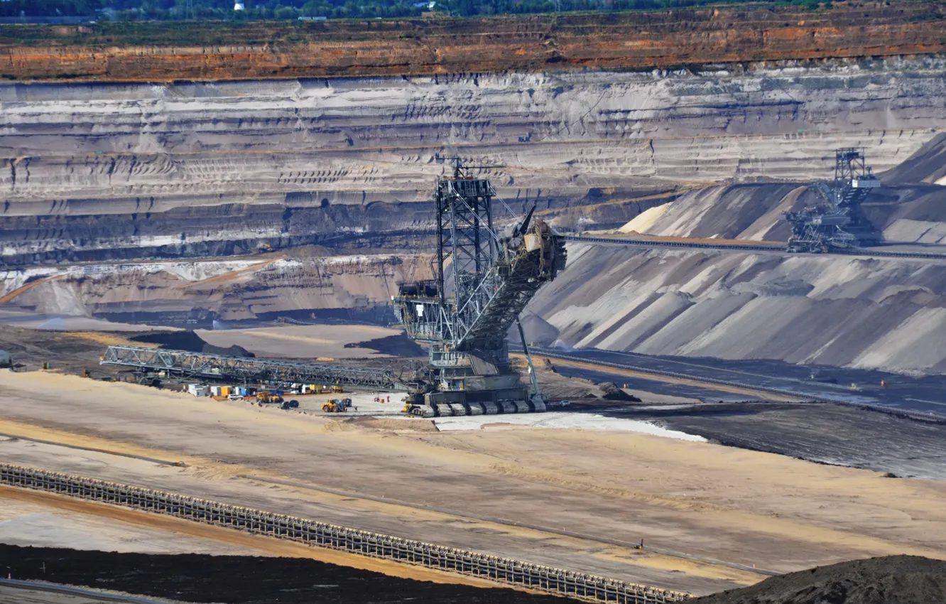 Фото обои Deutschland, Europa, Nordrhein-Westfalen, RWE, Braunkohleabbau, Rheinisches Braunkohlerevier, Tagebau, Rheinland