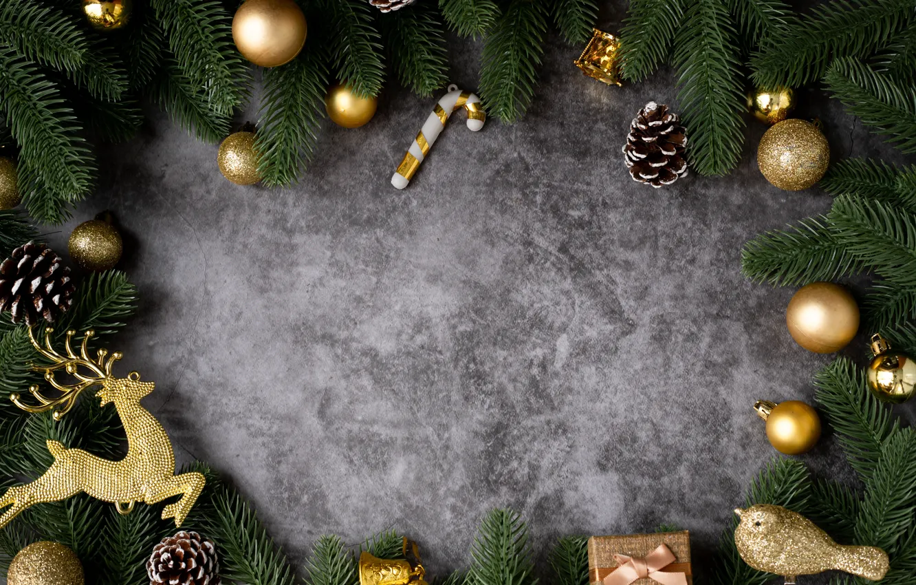 Фото обои украшения, Новый Год, Рождество, golden, christmas, wood, merry, decoration