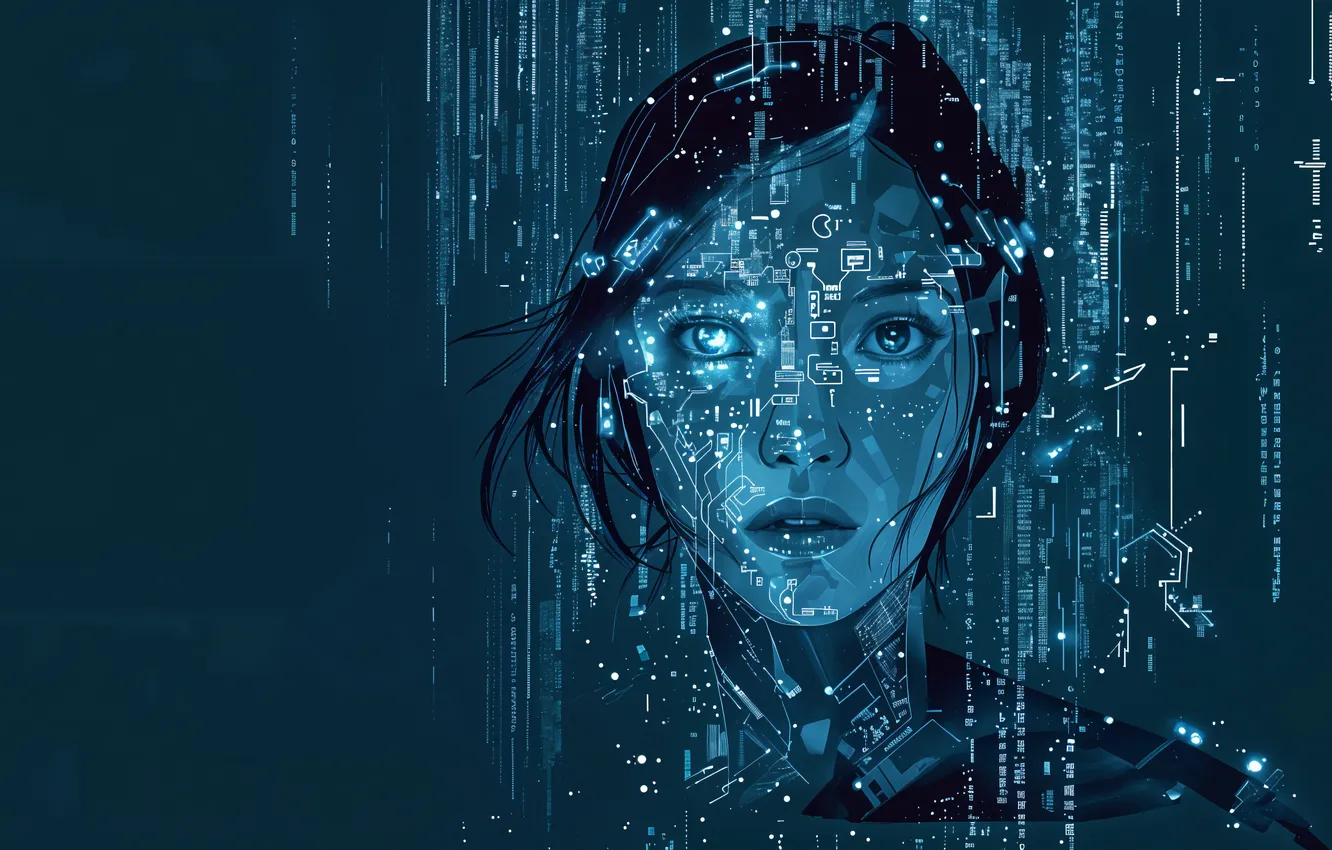 Фото обои digital, art, background, ai technology