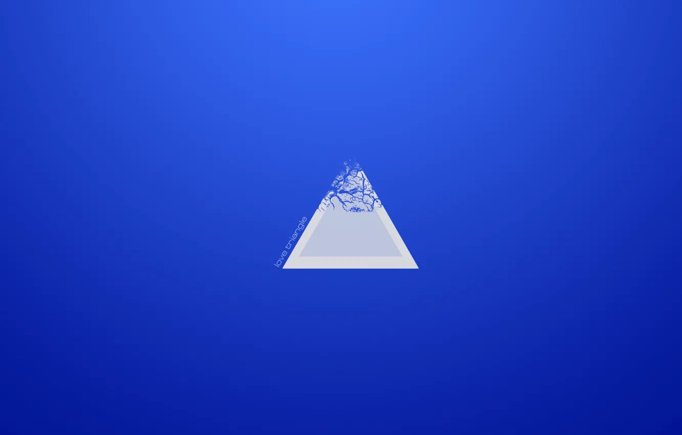 Фото обои белый, пустота, синий, Треугольник